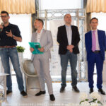 Ippolito Di Martino (Azienda Agricola Scarbolo). Giovanni MInussio (enologo), Alberto Garlini (presidente Giuria) e Luca Fanotto (Sindaco)