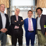 Da sinistra: Alberto Garlini (presidente giuria), Corrado Augias, il Sindaco di Lignano Luca Fanotto e il vice sindaco Vico Meroi